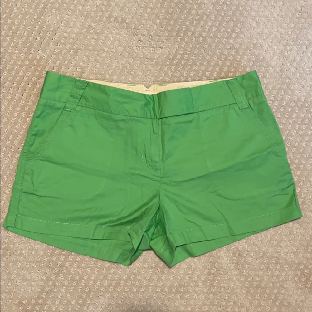 J Crew Spring Green Chino Shorts Size 10